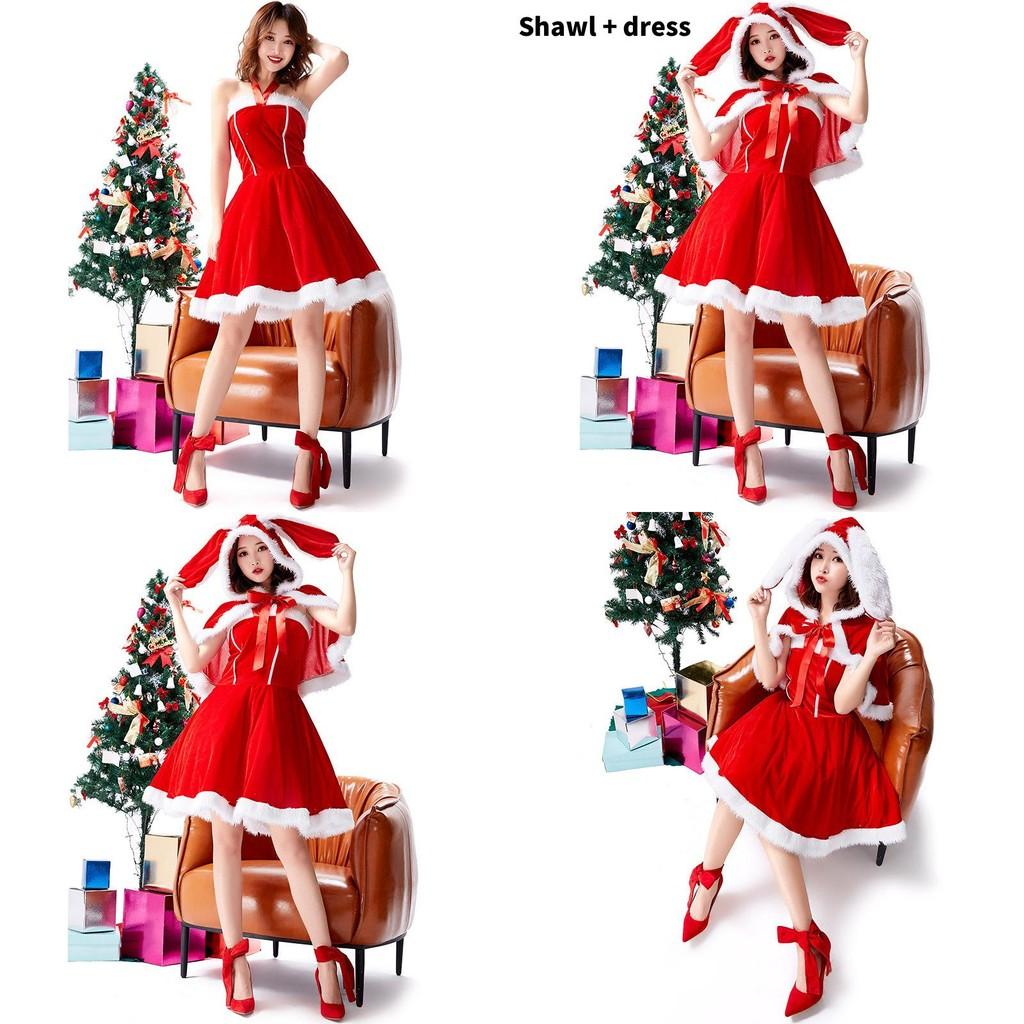 Christmas Costume Red Drooping Ear Rabbit Dress For Holiday Party Women