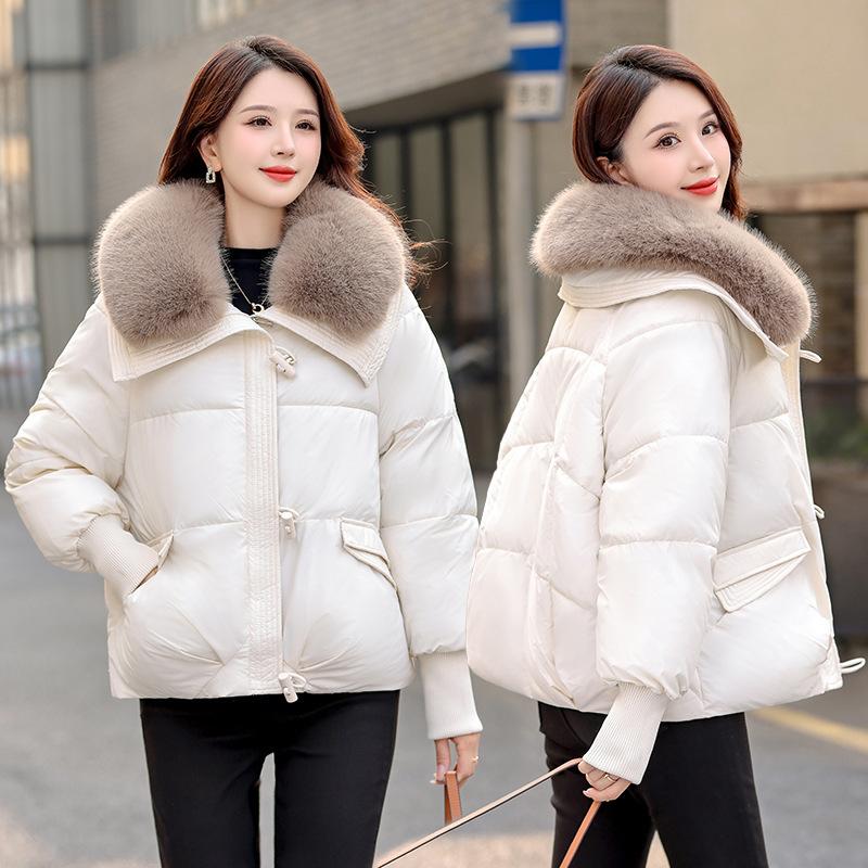 Short Down Cotton Clothes Women's Winter New Fashion Loose Maillard Big Fur Collar Thickened Warm Jacket