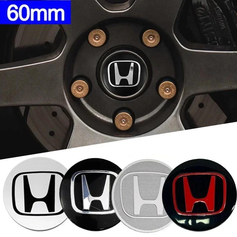 For Honda Civic City Accord Odyssey CRV Hrv Jazz CBR VTX 60MM Car Wheel Center Hub Cap Badge Logo Emblem Decals Tire Stickers RF6