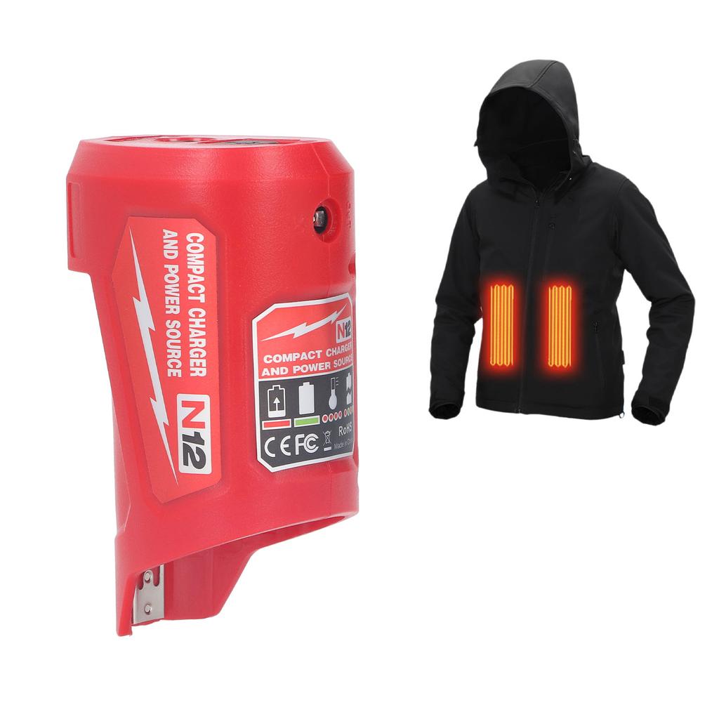 Compact Charger and Power Source 2.1A USB Port DC12V Socket Battery Charger Adapter for M12 N12