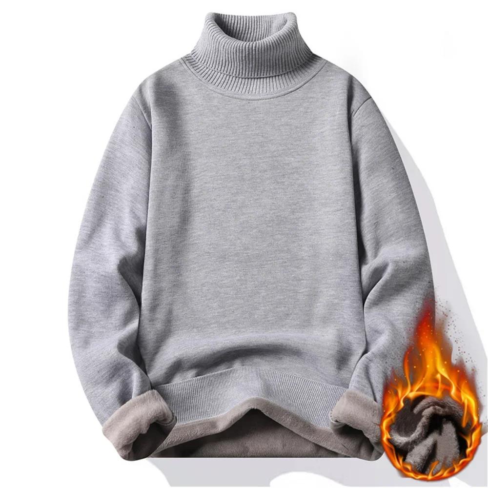 Herbst 2025 Herren Rollkragenpullover Winter Herren Fleece Pullover Rollkragen Gestrickter Pullover Warmer Herrenpullover Slim Fit Casual Pullover