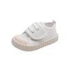 Kids' Soft Canvas Velcro Sneakers - Low Top, White, Spring/Autumn