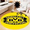Borussia Dortmund Tištěný Kulatý Koberec Kobereček na Židli Plošný Koberec Rohožky do Vstupní Haly, pro Kancelářskou Židli Obývací Pokoj Ložnici Kuchyň.