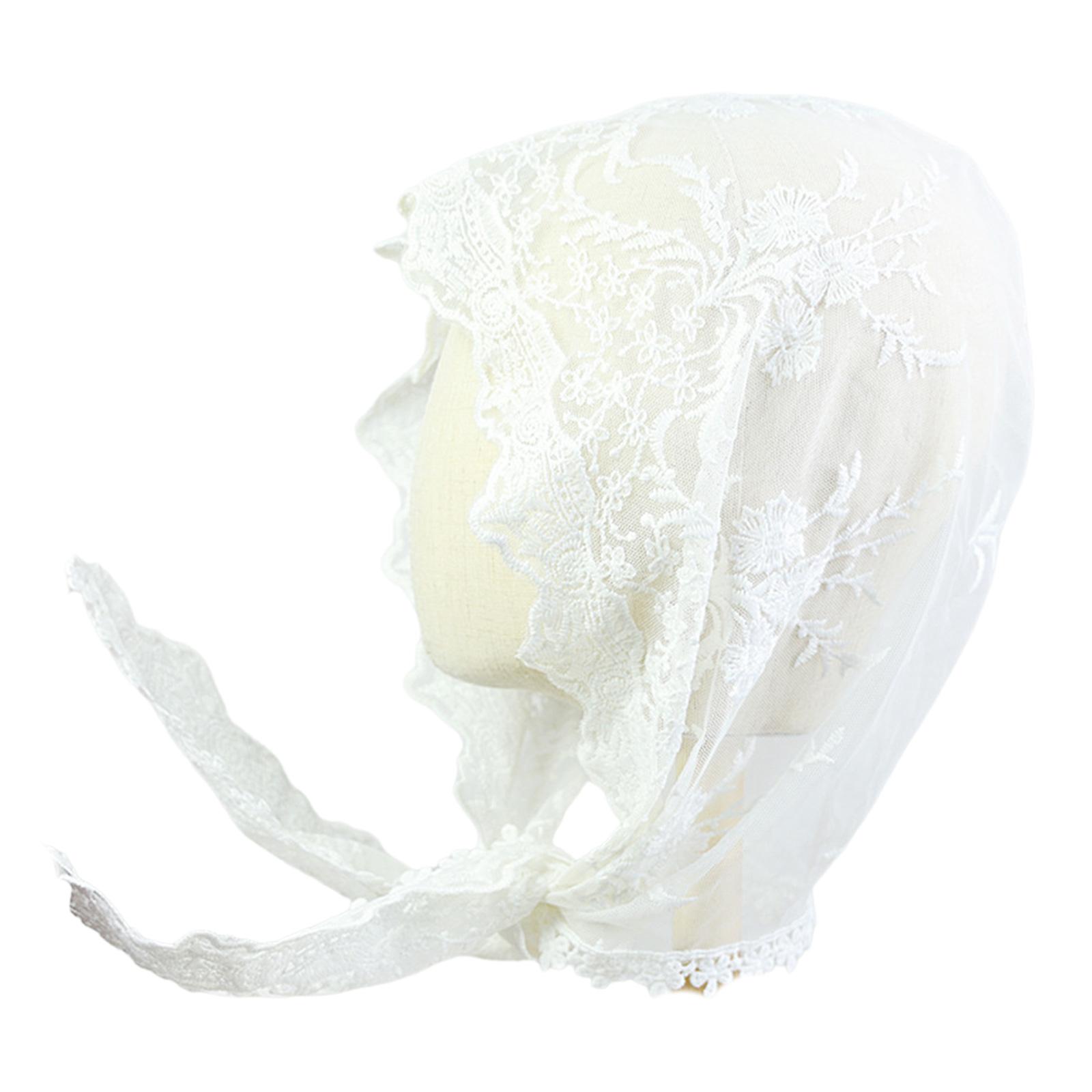 

Винтажная кружевная мантилья, церковный головной платок для католической невесты, фата, католический платок для волос, головной убор, банданы для пляжного отдыха E