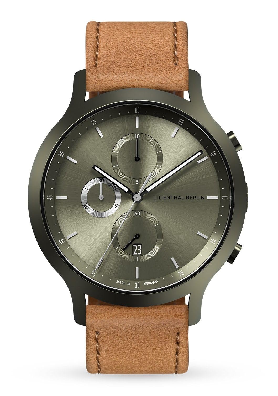 

Lilianthal Berlin Brown Chronograph Made in Men s Watch, Germany, C01-111-B006HM зелений