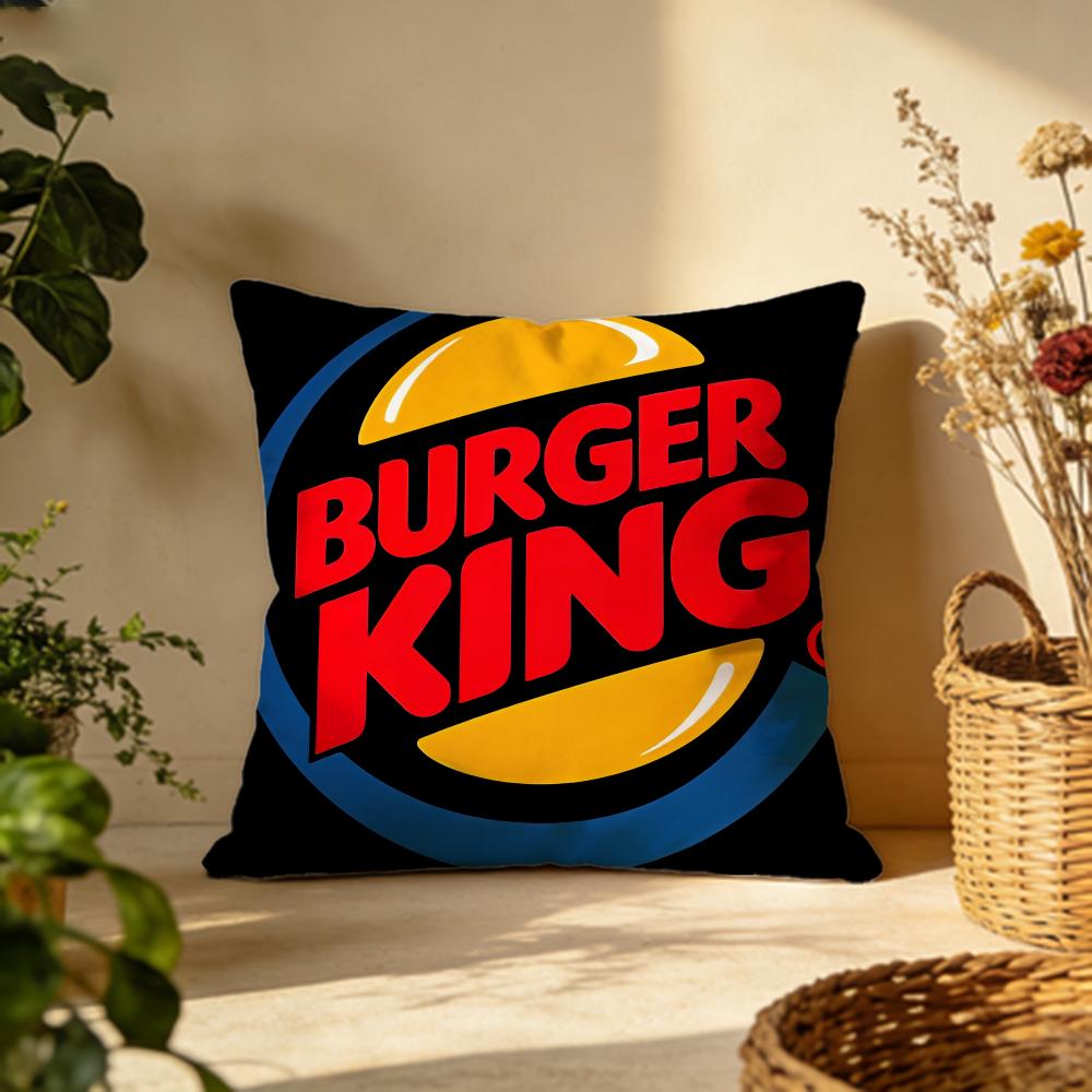 Stylish BBurger Kingful Cushion Cover Versatile DoubleSided Pillow Case Fit for Sofa Bed Car  Daily Decor