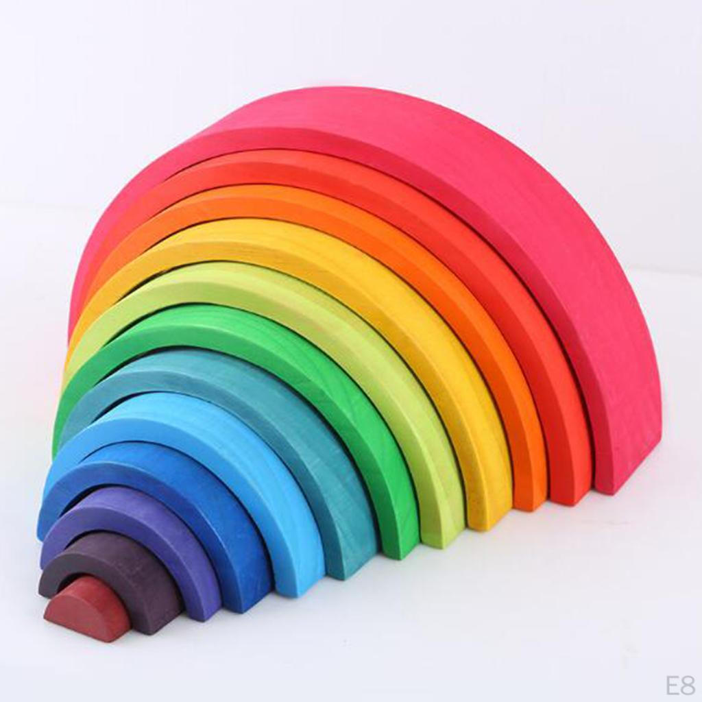 1 Rainbow Building Blocks Wooden Puzzle Toy Set