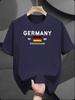 Casual Short Sleeve T-shirt - Germany Flag Design