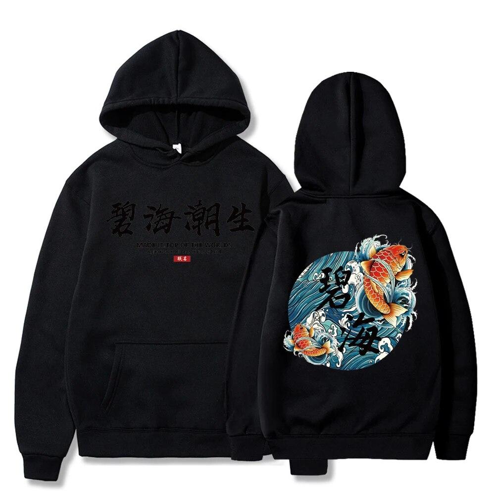 Autumn Unisex Hoodies Japanese Ukiyo-e Style Print Pullover Sweatshirts Fashion Hip Hop Streetwear y2k Hoodie Unisex Sweatshirt Unisex