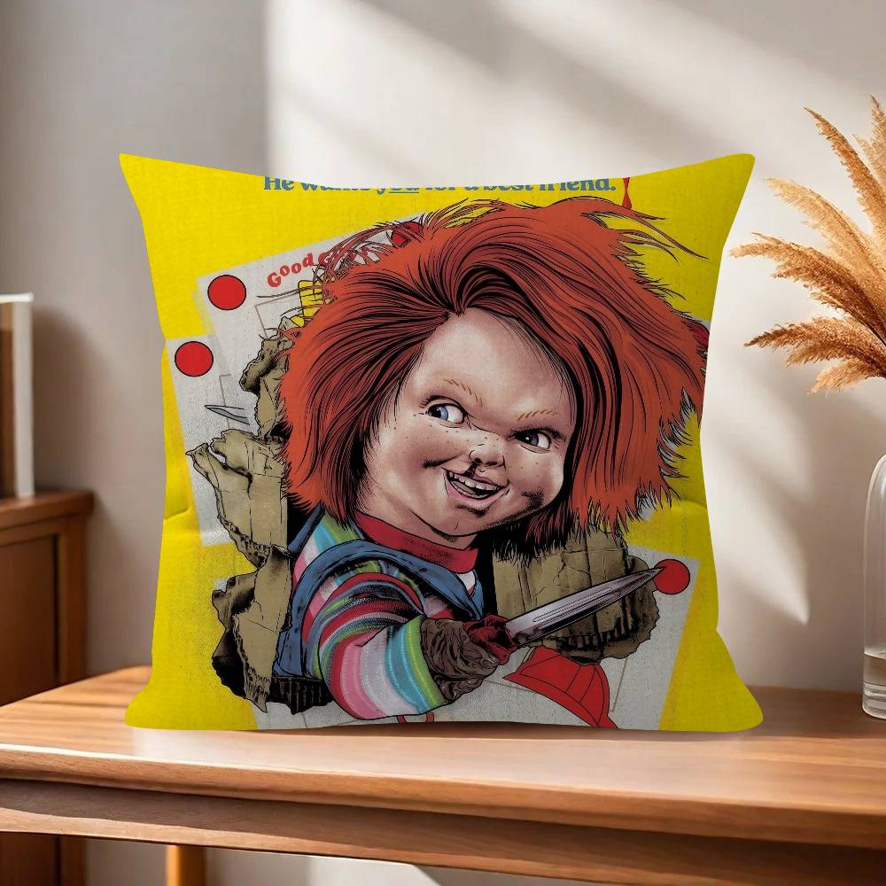Classic Chucky Horror Movie   Pillow Cover for Bedroom Room and Living Room Sofa Decorative Cushion Cover