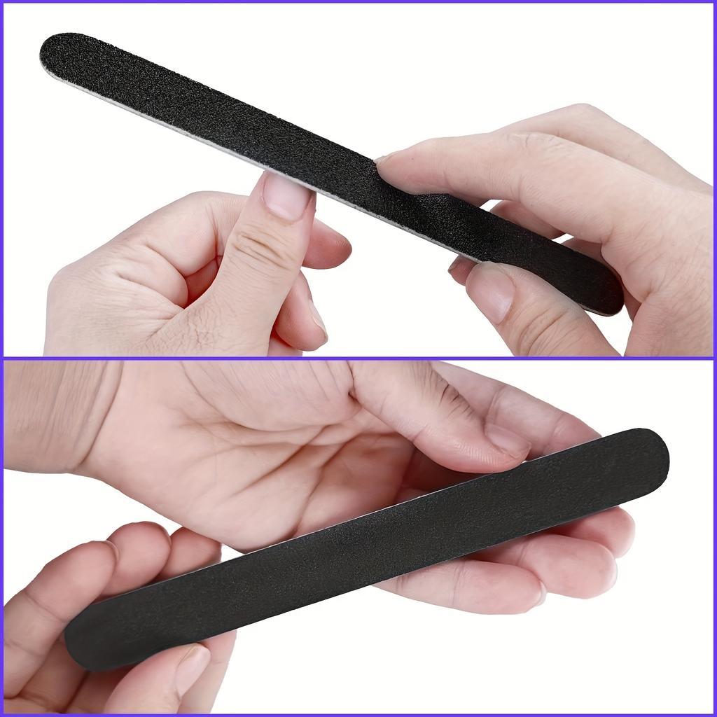 Professional Double-Sided Nail Files - Black Scrub Sheets for Manicure & Pedicure, Nail Polishing Tools, for Home & Salon Use.