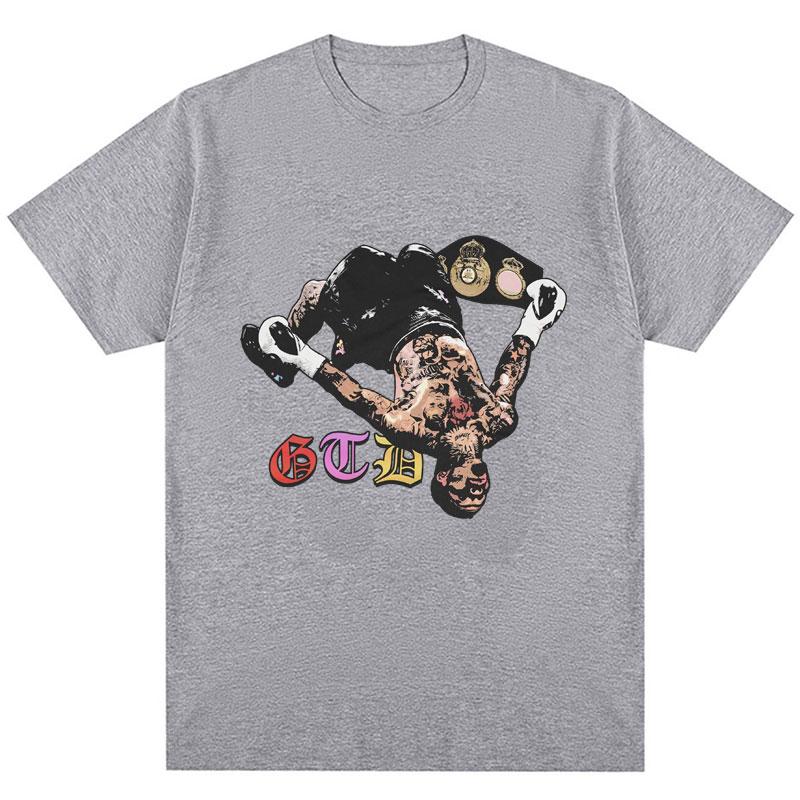 Print Retro Trend Mens and Womens Boxing Summer Print 100 Pure Cotton Shortsleeved Shirt