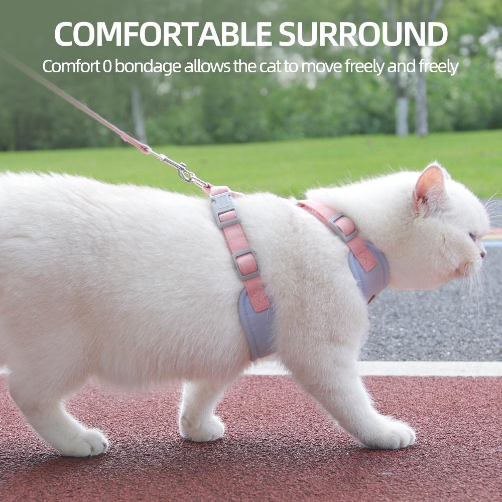Cat Harness Leash Set Adjustable Puppy Harness Vest Escape Proof Set for Small Dogs Cats Breathable Durable Kitten Harnesses
