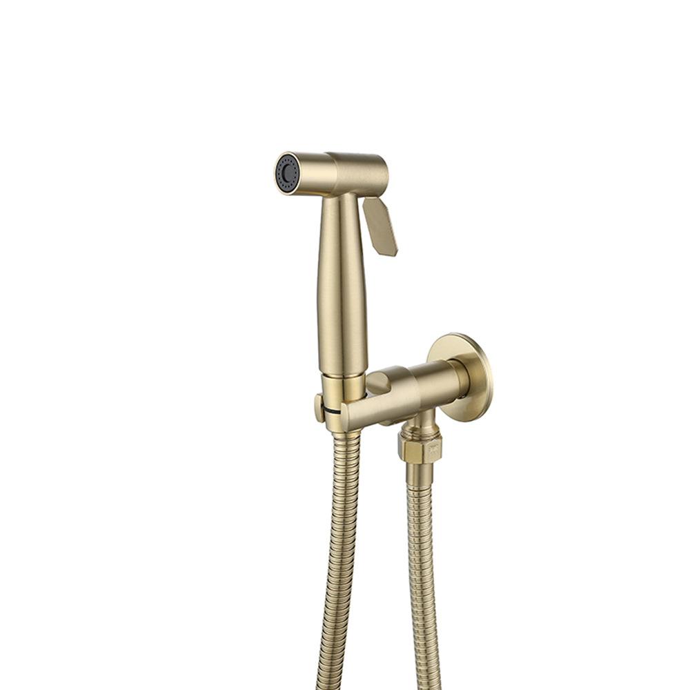 Brushed Gold/Gray 304 Stainless Steel Bidet Faucet Set Douche Kit Hand Held Bidet Sprayer Hand Sprayer Shower Head Self Cleaning