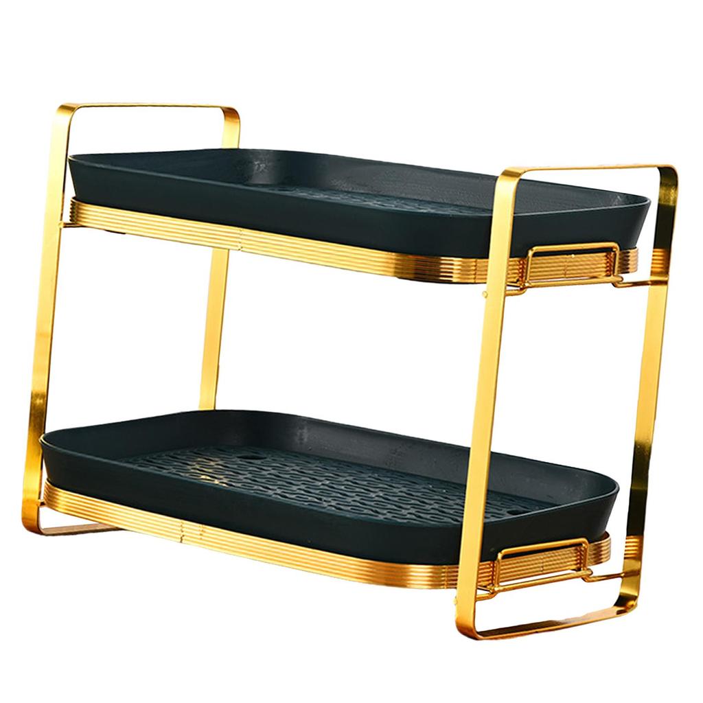 Multifunctional Storage Rack Bedroom Shower Caddy Shelf Counter Bathroom Dark Green