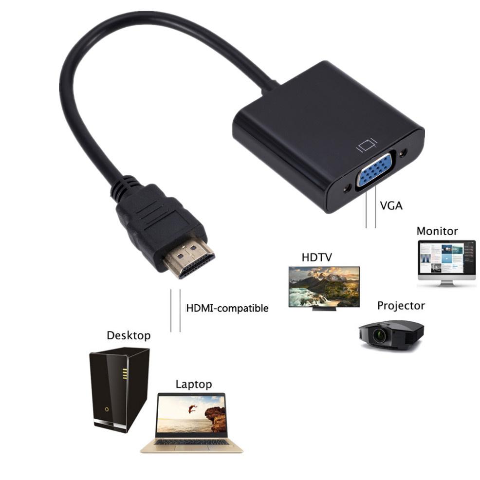 1080P HDMI Adapter Display Port HDMI to VGA Adapter Cable Male to Female Converter For PC Computer Laptop HDTV Monitor Projector
