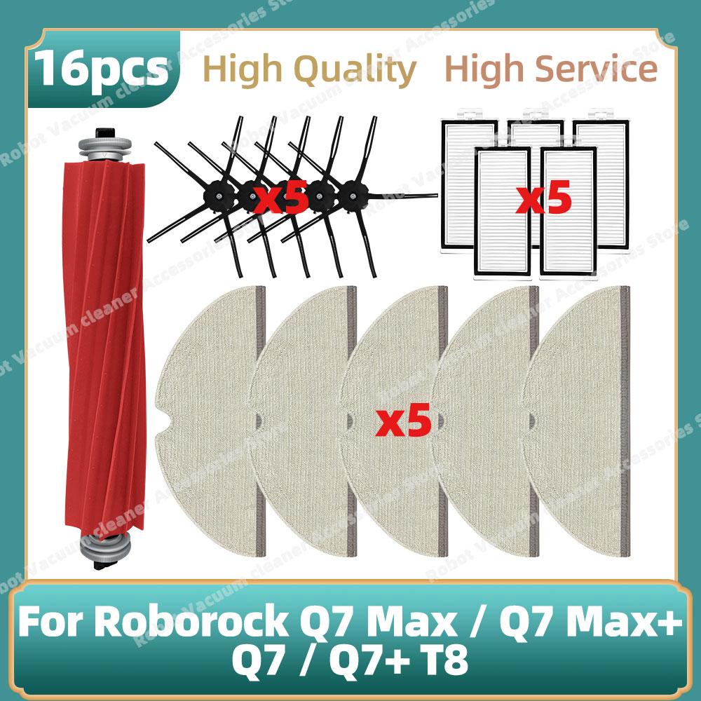 Compatible For Roborock Q7 Max / Q7 Max+ / Q7 / Q7+ T8 Parts Main Side Brush  Hepa Filter Mop Cloth Rag Dust Bag