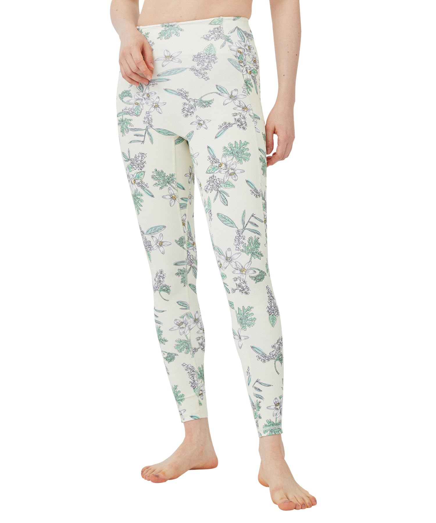 

Nergy Leggings UV Amphibious Botanical Print Sports Leggings for Women NBS14310 Cream [HIBIYA-KADAN & (83)