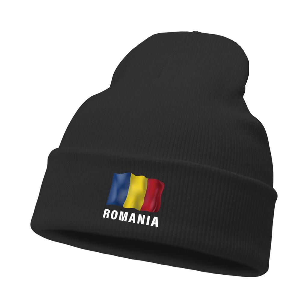 ROMANIA Flag Print Winter Hats Knitted Hat Beanie Man Cap Thermal Lightweight Knit Cap Beanie Perfect For Street Style