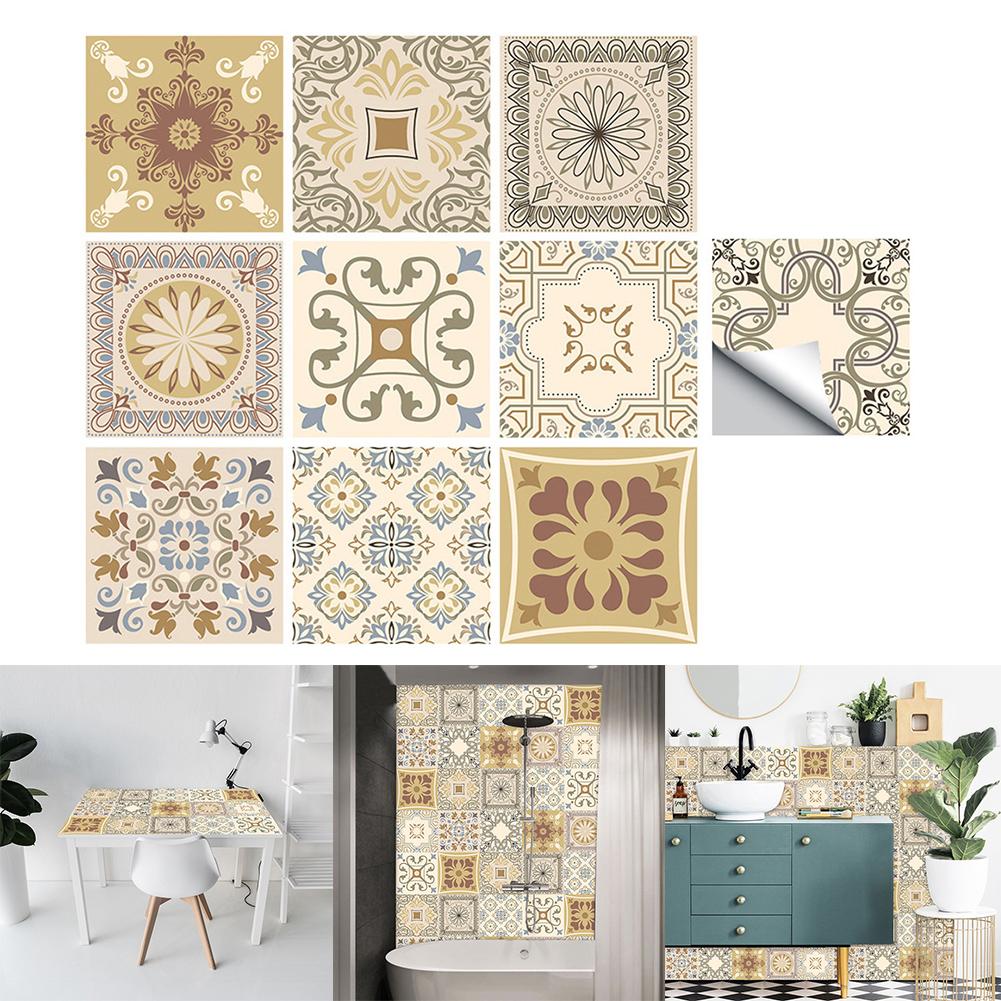 Wall Decor Tile Stickers Home Decoration Kitchen Tile Tile Stickers Waterproof Brick Pattern Desktop Renovation