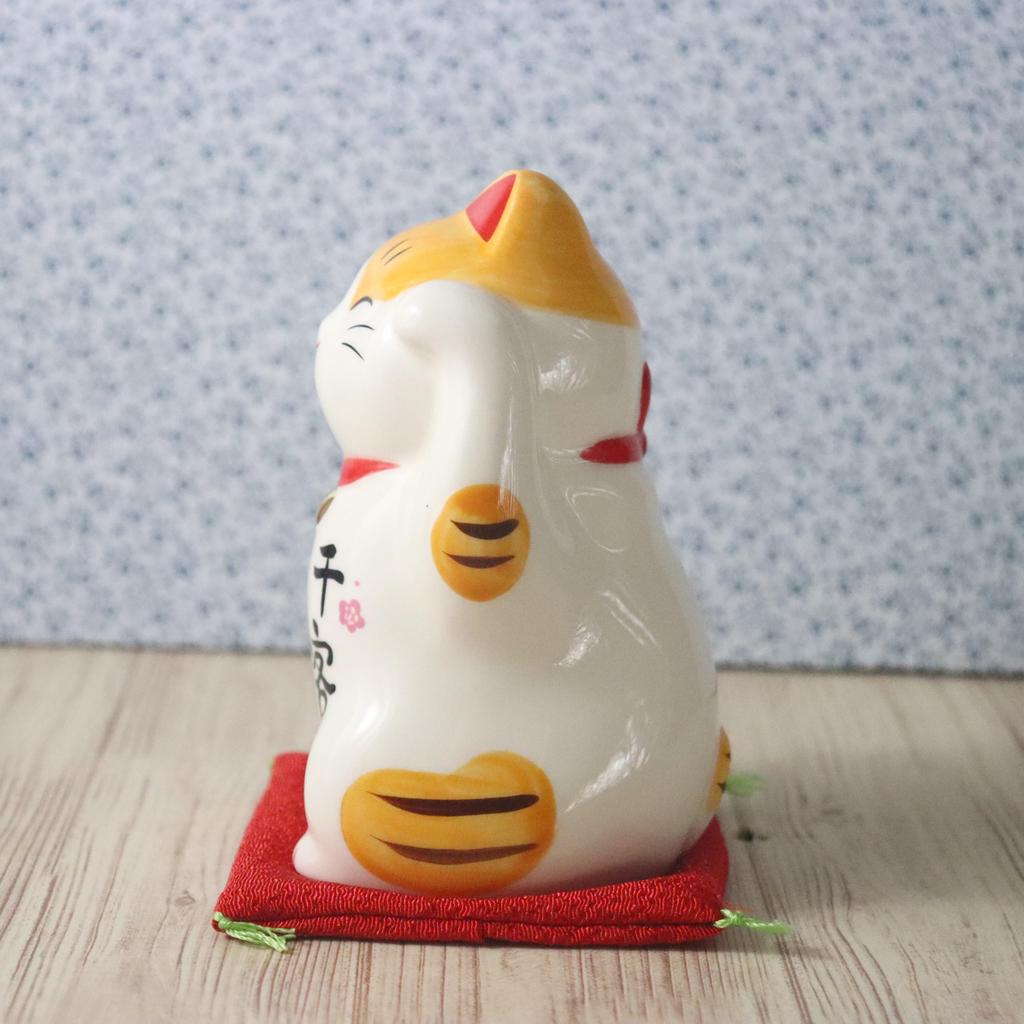 Yakushi Kiln Maneki-neko (Large) - Welcome to the Welcome Cat (with lucky sticker)