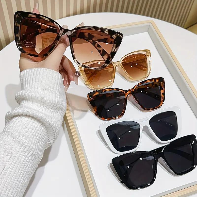 5 Pcs Women's Vintage Cat-Eye SunGlasses Plastic Frame Trendy Street Style For Hiking & Outdoor Activities