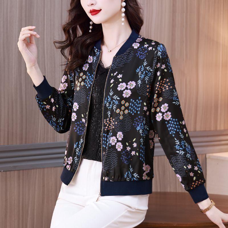 Chiffon Long Sleeve Sun Protection Top Women Summer Thin Casual Jacket Baseball Print Cardigan Coat