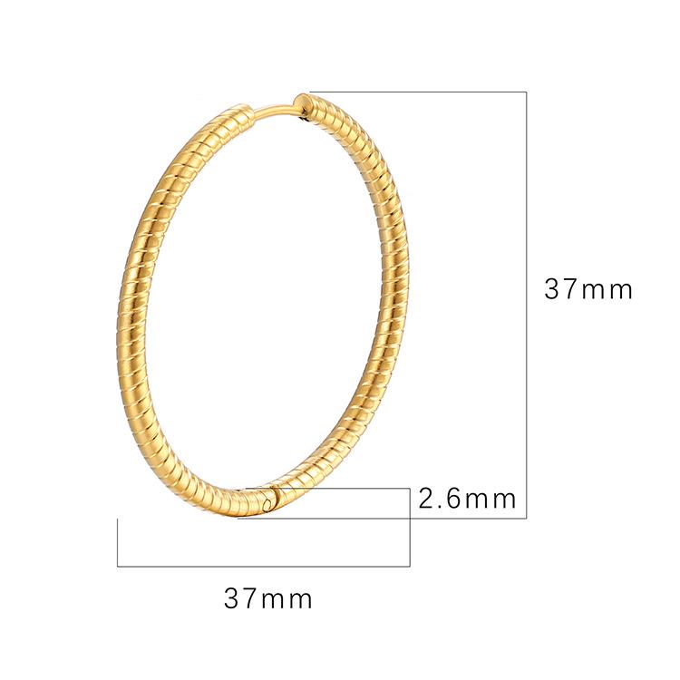 Przesadne Okrągłe Stal Nierdzewna 18K Tytan Damskie Nausznice - Europejska i Amerykańska Moda Wysokiej Klasy