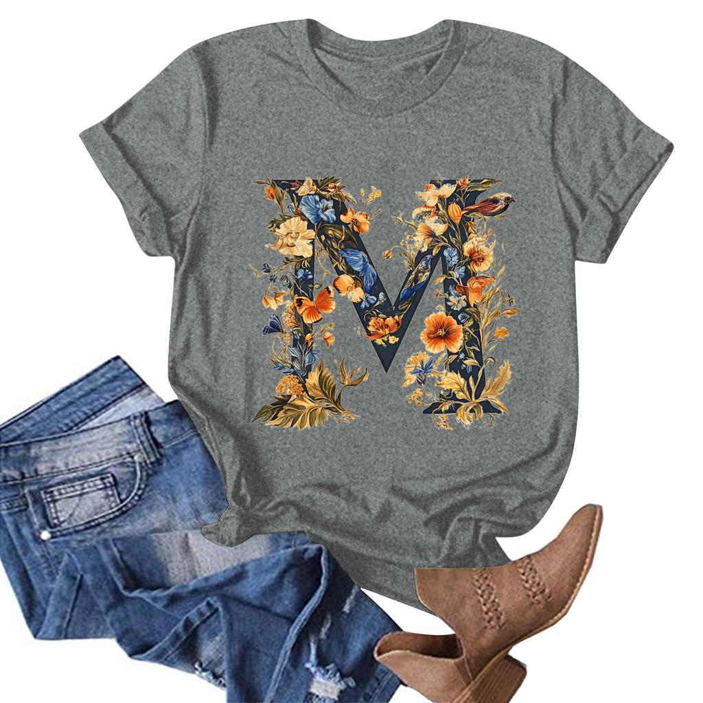 Dámské módní ležérní svetr s kulatým výstřihem a krátkým rukávem s potiskem