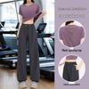 Damen Quick-Dry Atmungsaktives Yoga & Lauf Set - Schlankmachend, Lockerer Schnitt, Kurzarm Top für Frühling/Sommer