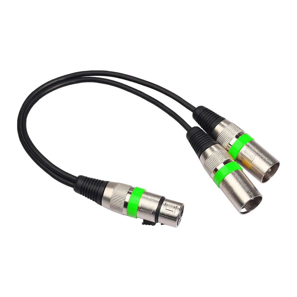 

XLR Splitter Cable 1 Female To 2 Male XLR Y Splitter Cable 3 Pin XLR Female To Dual XLR Male Patch Y Cable Mic Audio Cable зелений