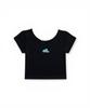 Bonseullipi Ocean Wave Rib Crop Tee (Black)