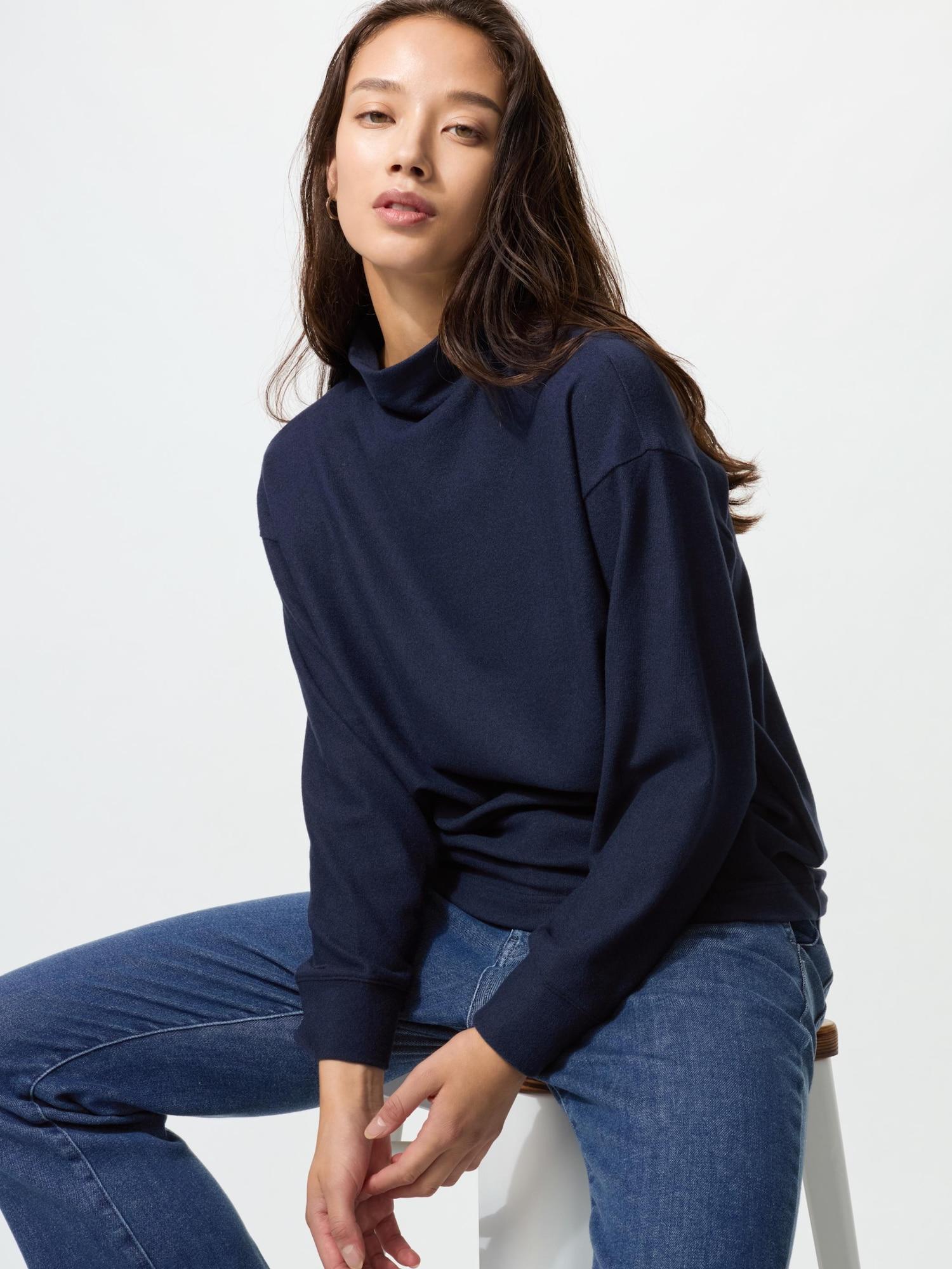 

Uniqlo Флисовая футболка SofT KniT с воротником-стойкой 69 NAVY/3XL