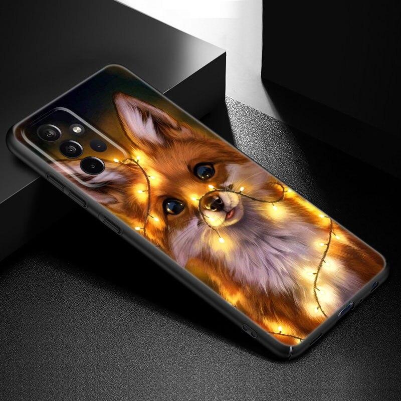 Roztomilé kreslené pouzdro na telefon Animal Fox pro Samsung Galaxy A21 A30 A50 A52 S A13 A22 A32 A33 A53 A73 5G A11 A12 A31 A51 A70 A71 A72