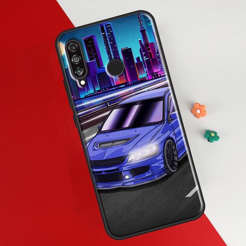 Tokyo JDM Drift Sports Car Cover For Huawei P30 Pro P50 P20 P40 Lite P Smart 2021 Nova 5T Case For Honor 50 8X 10i