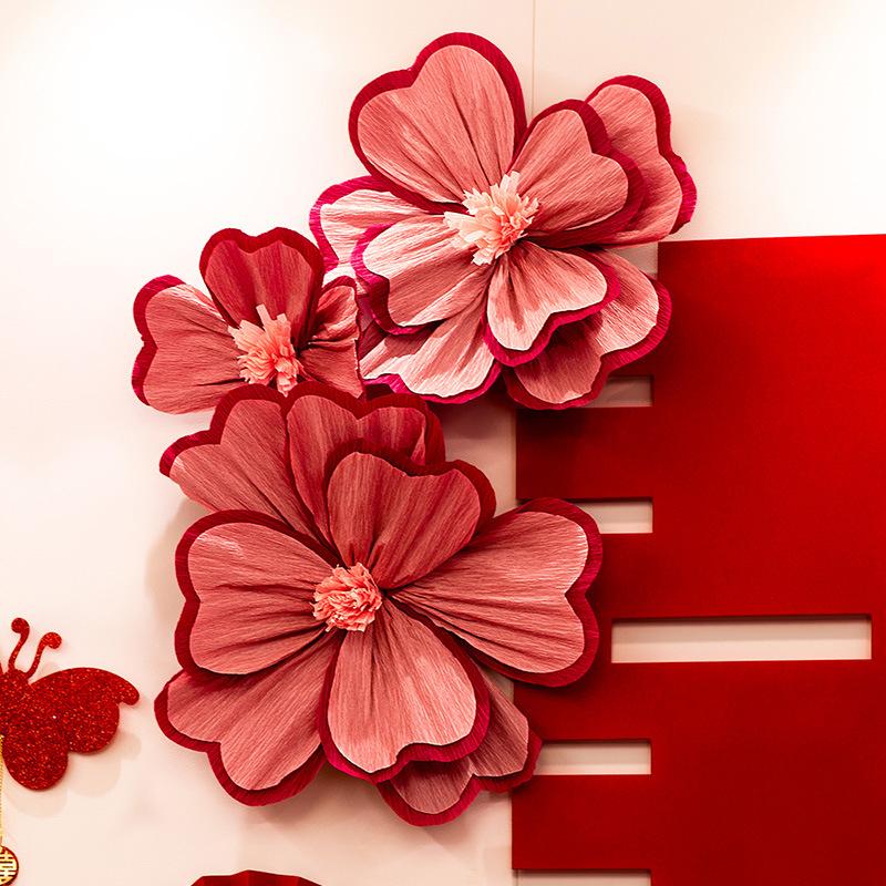 20/25/30Cm Krepový papír Květina Lehká Víceúčelová Zvlněný papír Květina Stereoskopická Květinová Dekorace Party Potřeby