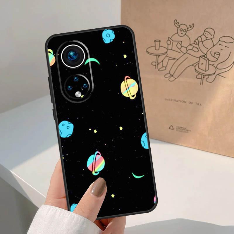 Schwarzer Mond Sterne Weltraum Astronaut Für Honor Magic 7 Lite 5 6 8 Pro Hülle Für Honor 400 200 90 70 50 X8c X8b X9a X9b X9c X9d Win
