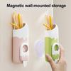 Magnetic Straw Holder Wall-Mounted Straw Organizer with Built-In Bottle Can Opener Reusable Straw Storage Box for Fridge Cabinet Counter