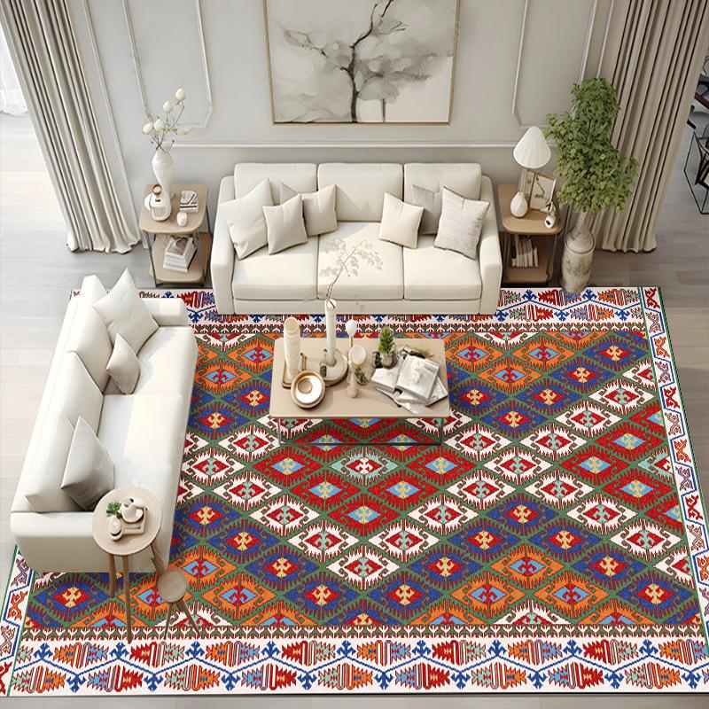Vintage Persian Home Bedroom Living Room Fully Covered with Carpet Bohemian Ethnic Style Tea Table Sofa Carpet Bedside Carpet