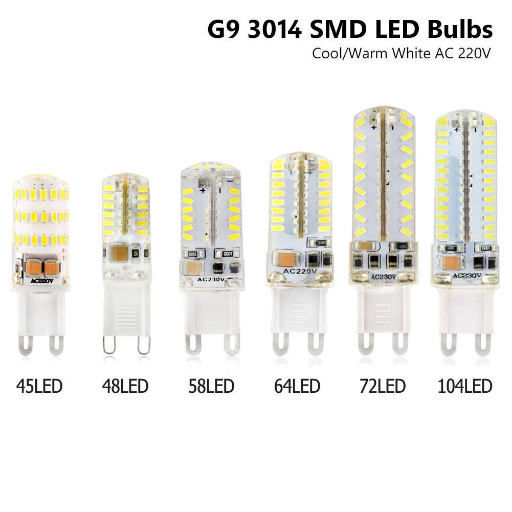 Dimmable LED G9 Corn Bulb Cool White 64LEDs 220V 3W 3014SMD