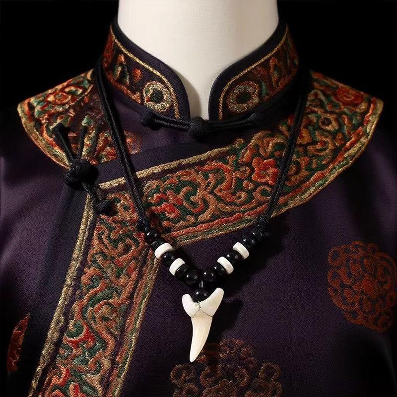 Retro Ethnic Style Imitation Shark-tooth Necklace for Ethnic Accessories and Jewelry.