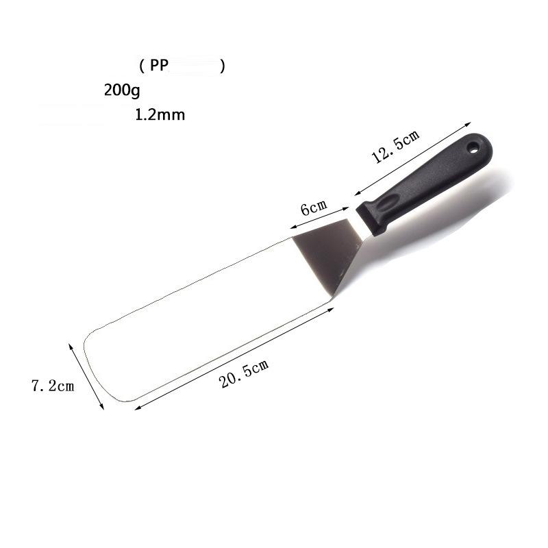 Kitchen Spatula Wooden Handle Grill Turner Stainless Steel Metal Scrape For Pancake Teppanyaki Griddle Cooking Utensil