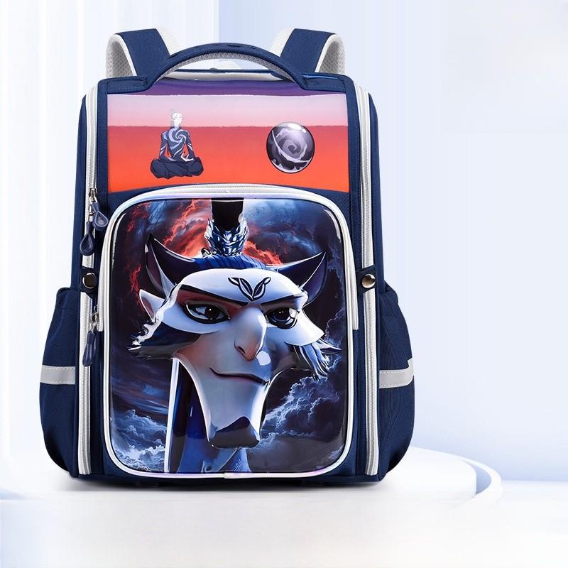 Cartoon Children Nezha Backpack With Spacious Storage For Students Elementary