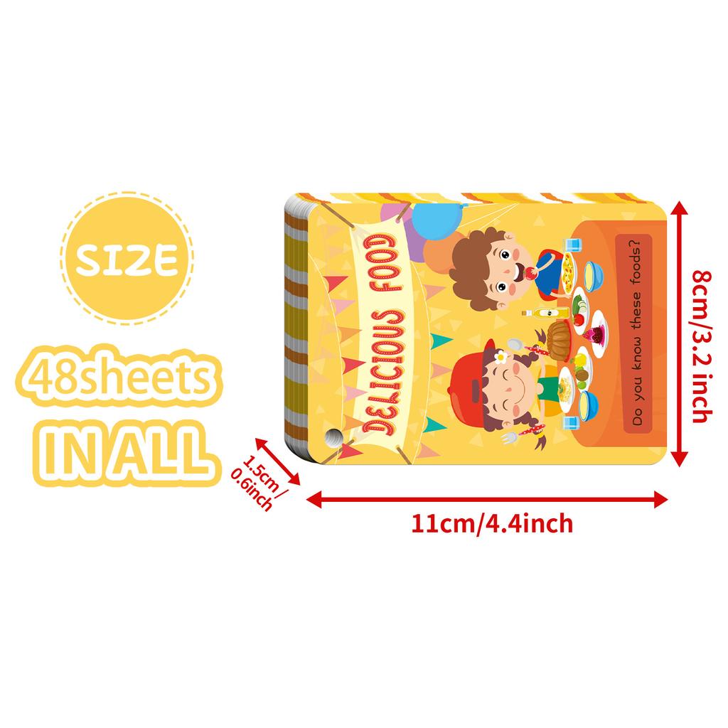 48 Food Cognition Cards Children'S Early Education Parent-Child Interactive Life Food Education Card Treasure