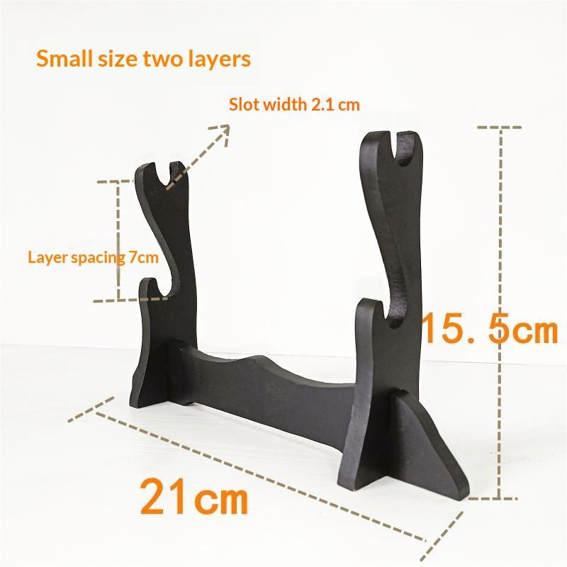 Black Wooden Mini Sword Knife Stand Stable Non Slip Base For Displaying Small Samurai Swords Collectibles On Home Desktop