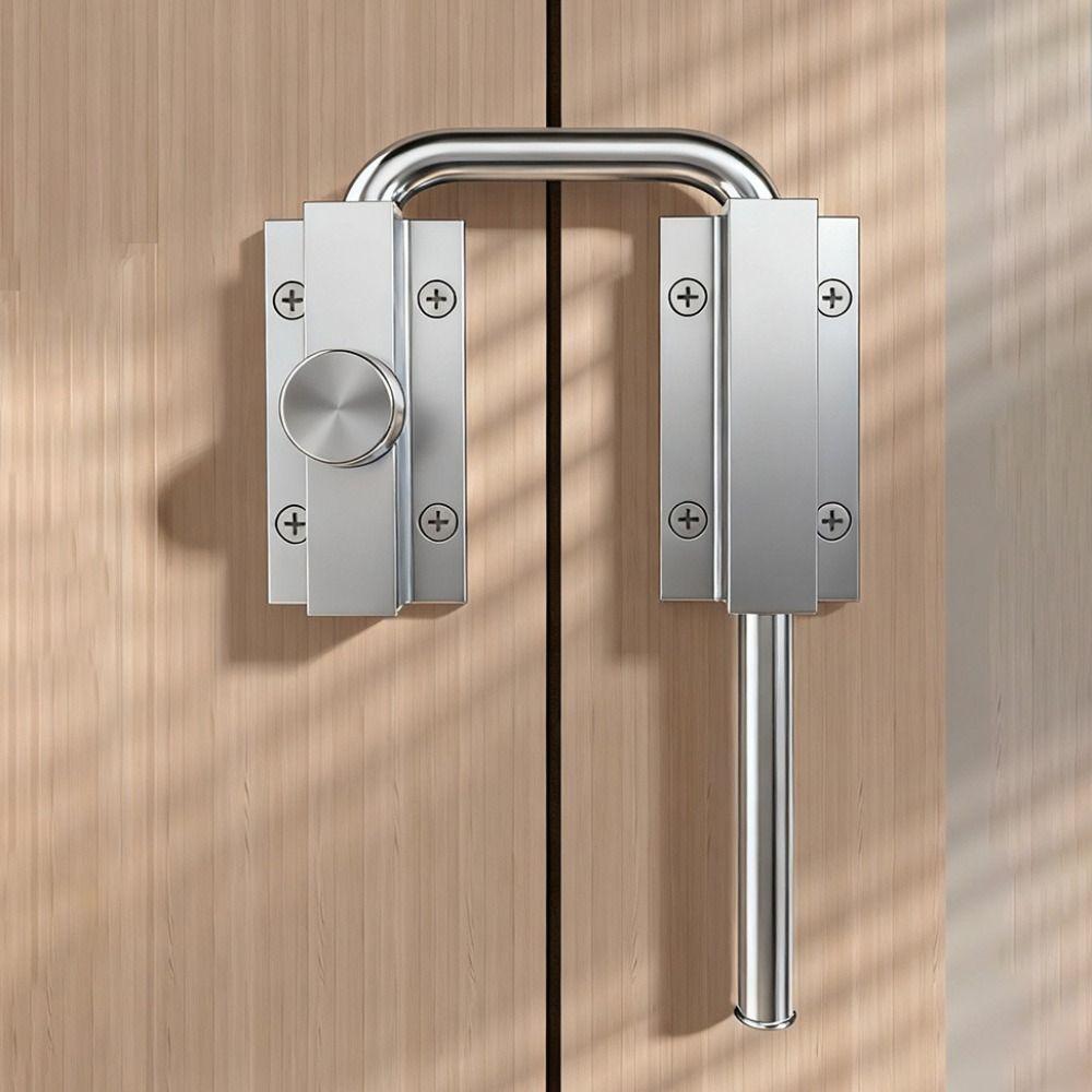 Hardware Stainless Steel Door Latch Lock Non Perforated Thickened Gate Latch 90/180 Degree Safety Door Buckle Shed