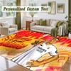Crystal Velvet Square Rug Custom NameKylian Mbappe Pattern Non Slip Home Floor Decor Rug