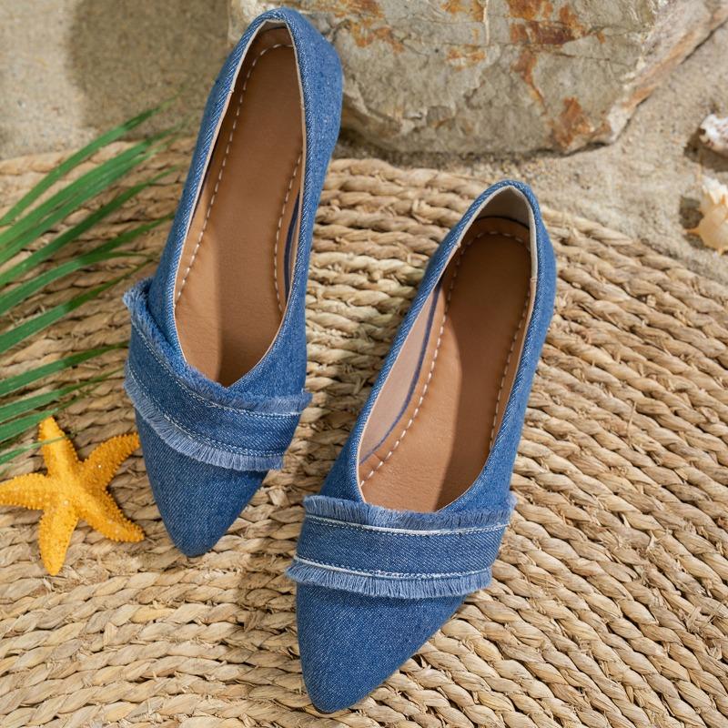 Damskie Jeansowe Płaskie Wsuwane Codzienne Buty Duże Rozmiary 36 43