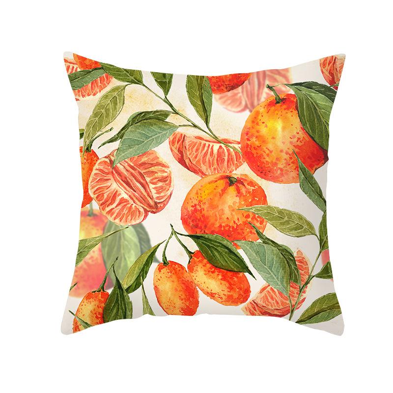 Nordic Sofa Pillow Cover Small Fresh Fruit Print Peach Skin Cushion Cover Office Pillow Cover Home