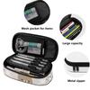 Pencil Bag Portable 300D Polyester Zip Around Closure with Main Compartment Mesh Pocket and Pen Slots for Teens and Students